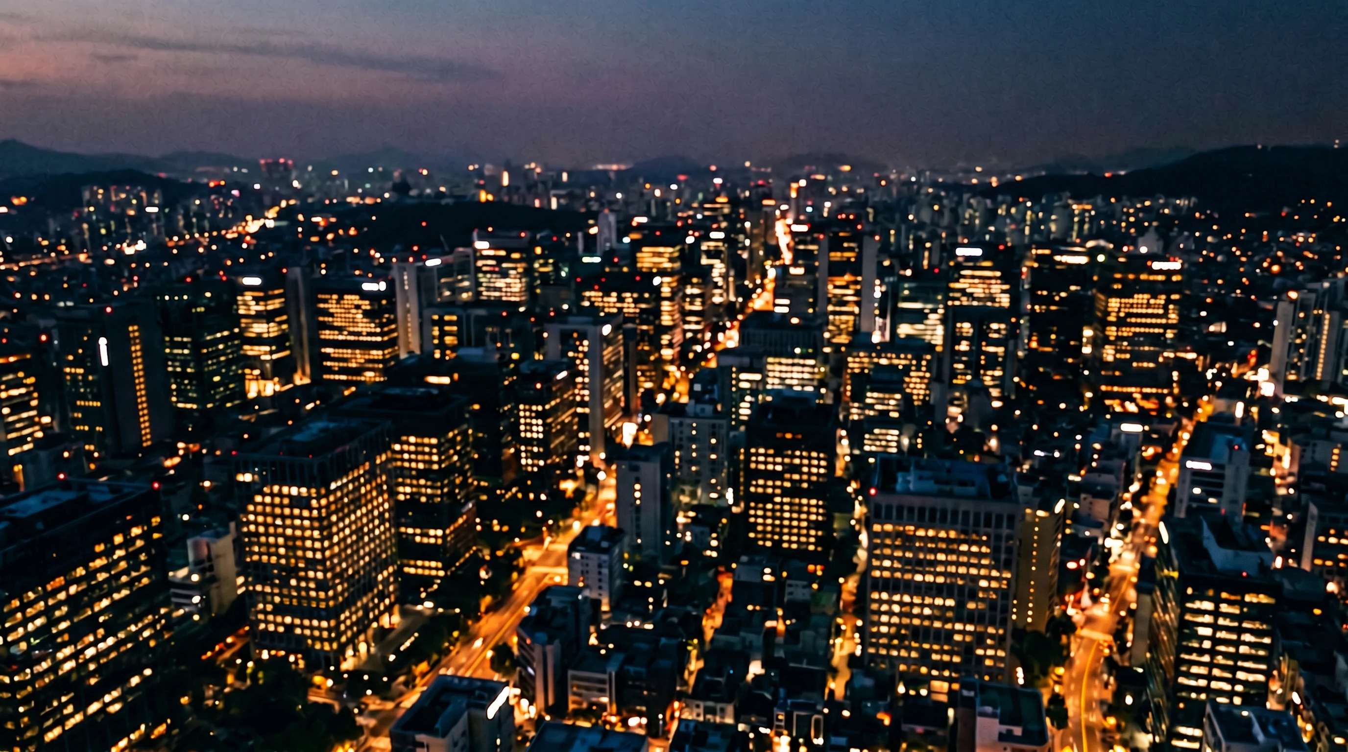 Aerial view of Seoul cityscape at night — Korea's global business hub