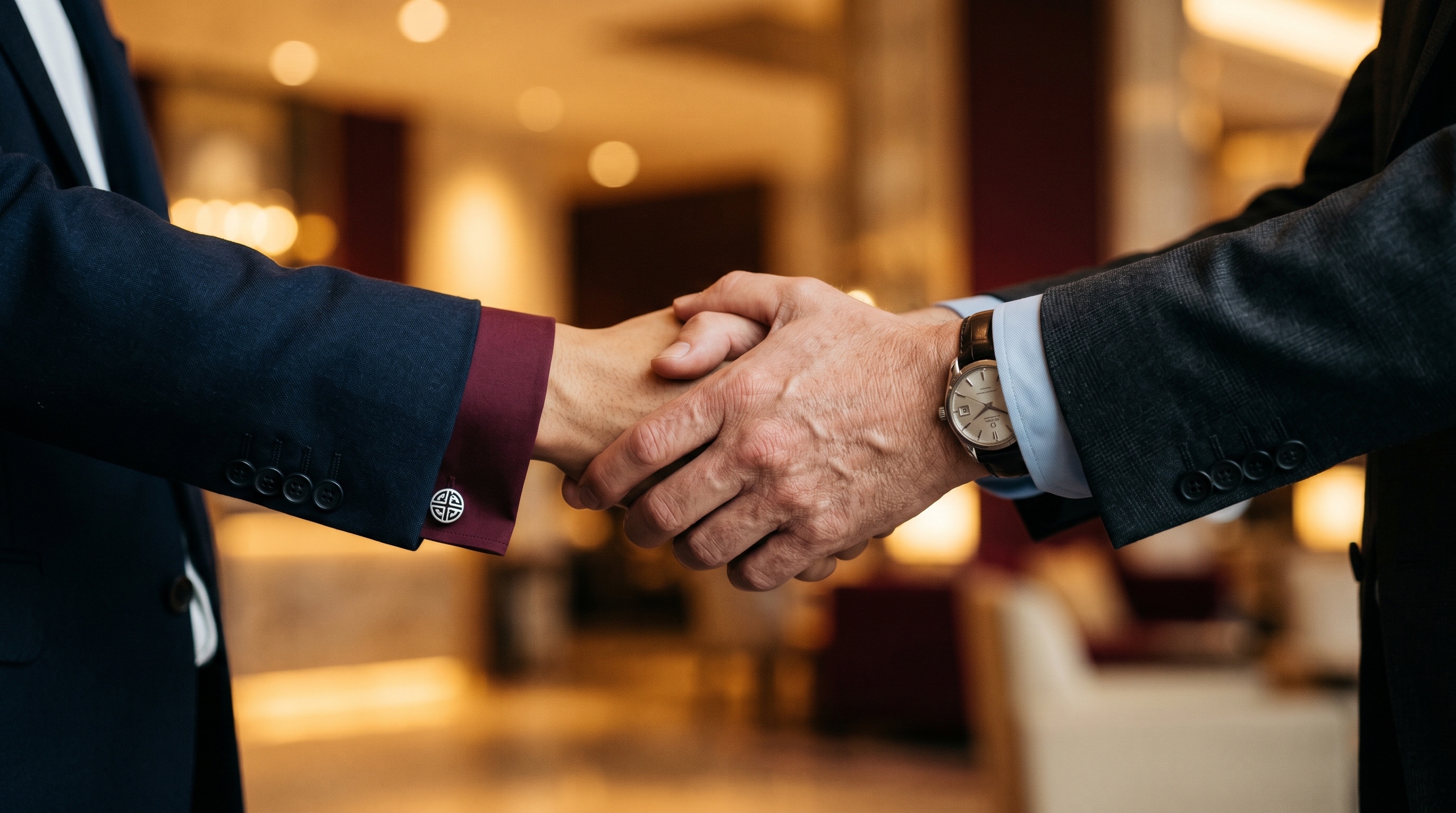 Professional handshake representing global partnership in Korea