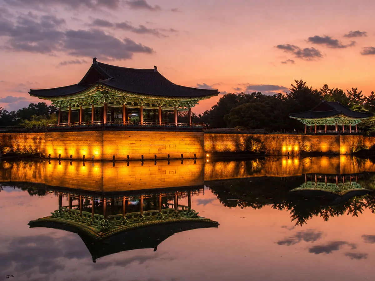 Donggung Palace and Wolji Pond night view, Gyeongju
