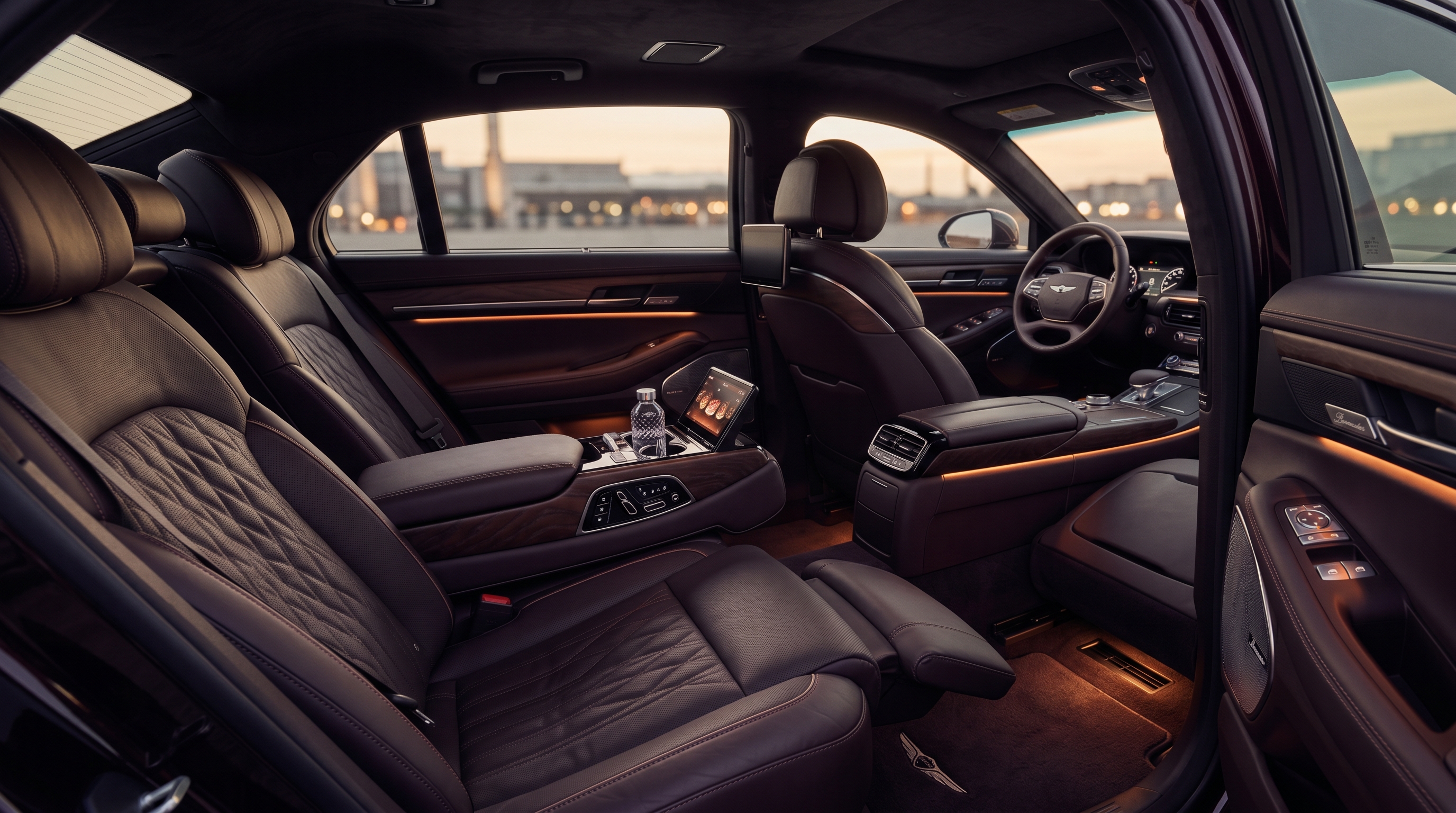 Genesis G90 — rear interior leather seats