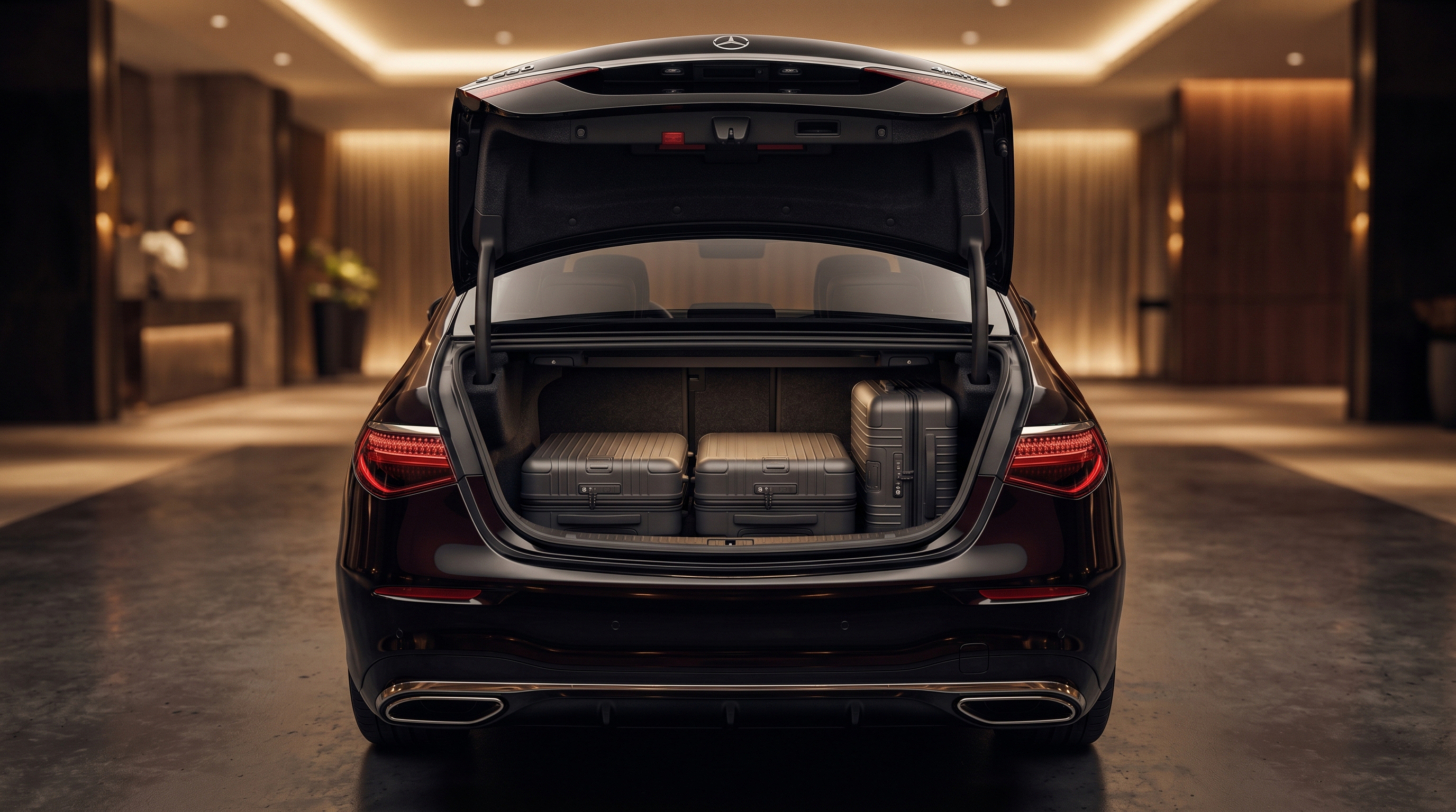 Mercedes-Benz S-Class — trunk with luggage