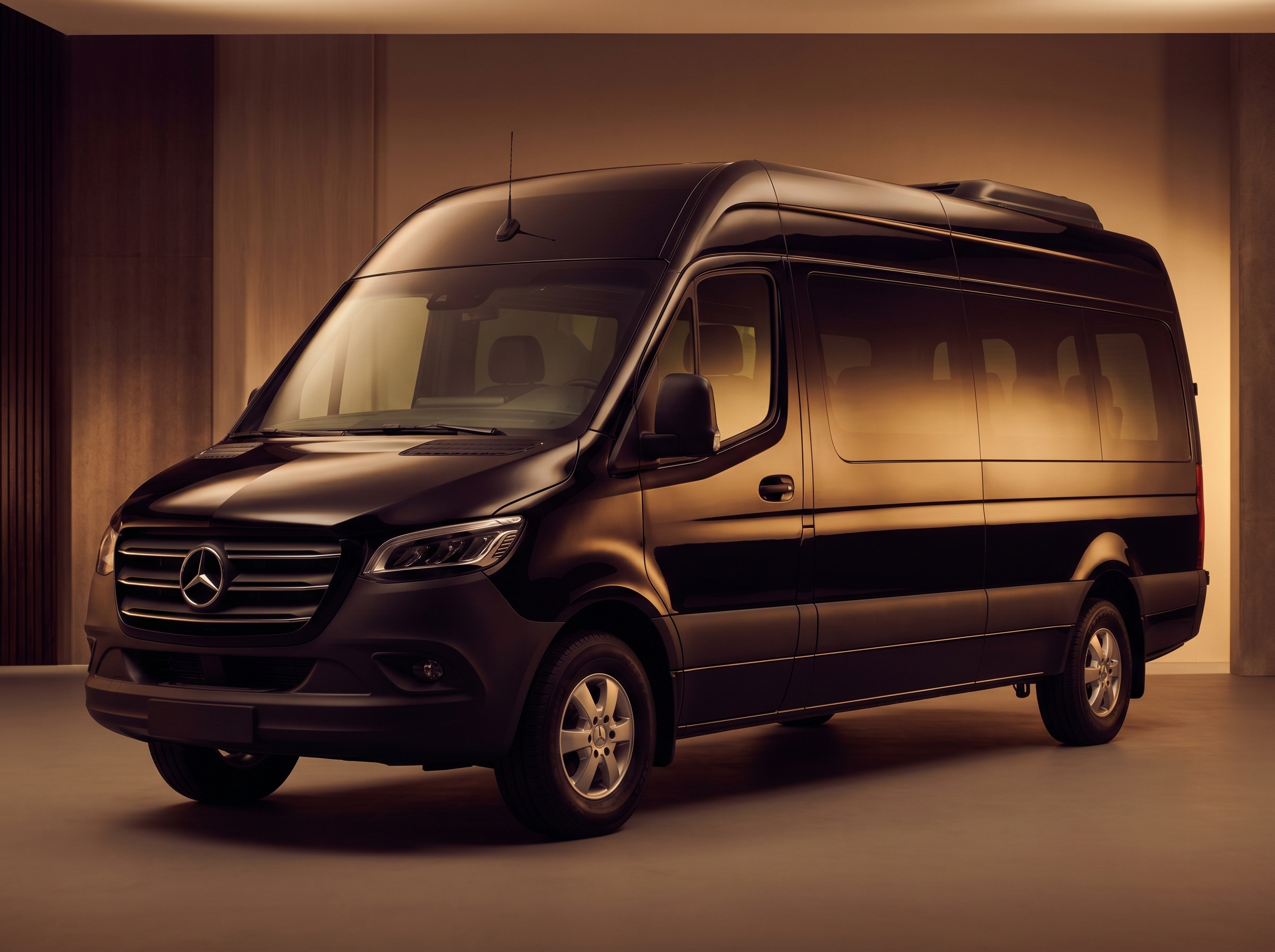 Mercedes-Benz Sprinter — black exterior studio shot