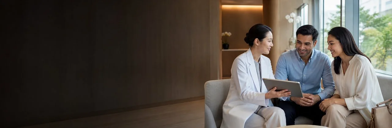의료진과 상담 중인 외국인 환자와 보호자